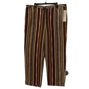 Liz Claiborne First Issue women plus size 16 linen blend straight wide leg pants